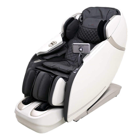 Casada Skyliner II- Scaun de masaj- alb-gri-piele artificială din piele artificială Scaun de masaj World