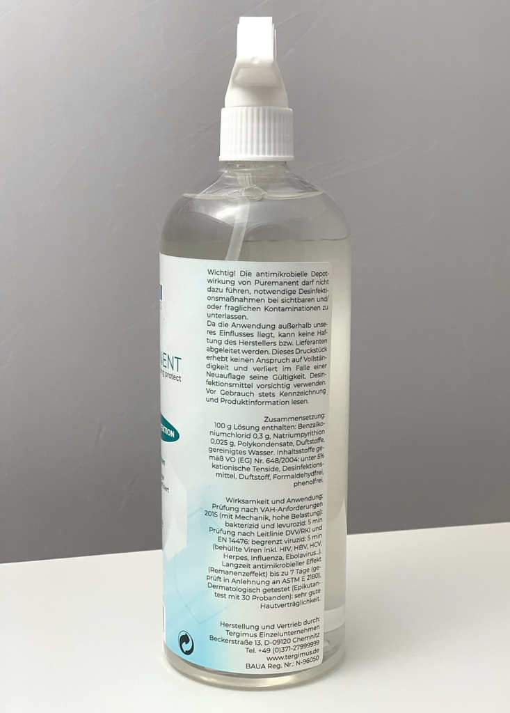 TERGIMUS Puremanent Long Protect dezinfectant de suprafață pe termen lung TERGIMUS Puremanent Long Protect