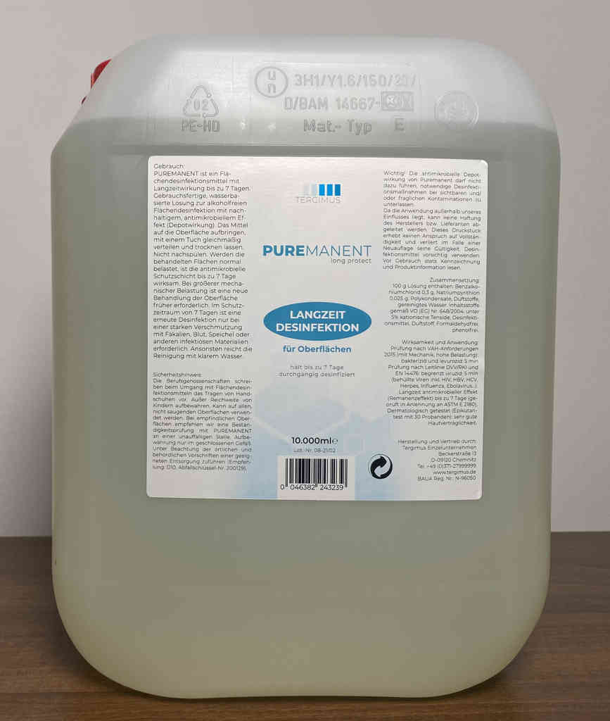 TERGIMUS Puremanent Long Protect dezinfectant de suprafață pe termen lung TERGIMUS Puremanent Long Protect