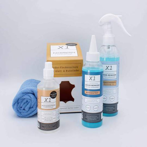 Pachet economic X1 - Curățător de pete, protecție și îngrijire pentru piele naturală și imitație de piele Care-500 ml-Massage Chair World